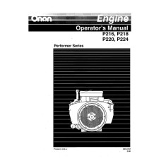 Onan P216, P218, P220 and P224 Engine Performer Series Users Operators Manual