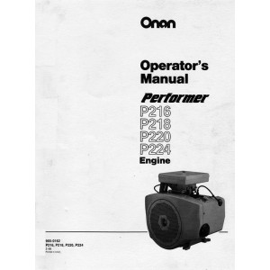 Onan P216, P218, P220 and P224 Engine Users Operators Manual