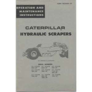 Caterpillar Hydraulics Scrapers 641 Operation and Maintenance Instructions