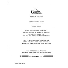 Cessna 150 Parts Catalog 1963 thru 1969 Revised 1970