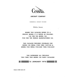 Cessna 150 Series Parts Catalog 1959 thru 1970 Cessna 150 Series Parts Catalog 1959 thru 1970