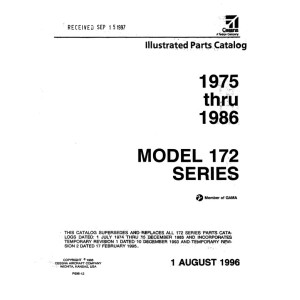 Cessna 172 Series Parts Catalog 1975 Thru 1986 Rev. 1996
