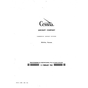 Cessna 172, 172 Skyhawk and 175, 175 Skylark Parts Catalog 1963