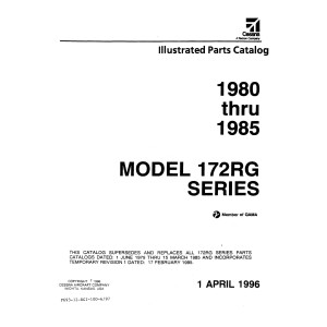 Cessna 172RG Series Parts Catalog 1980 thru 1985 Revised 1996