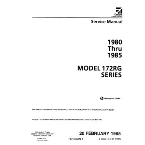 Cessna 172RG Series Service Repair Manual 1980 thru 1985 Revised 1995