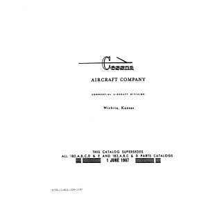 Cessna 180 and 182 Series Parts Catalog 1953 - 1967