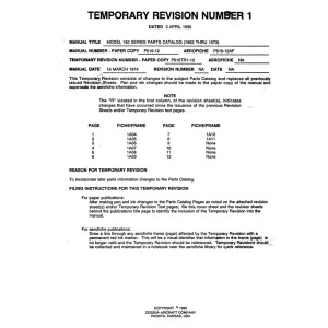 Cessna 182 Series Parts Catalog 1962 thru 1974