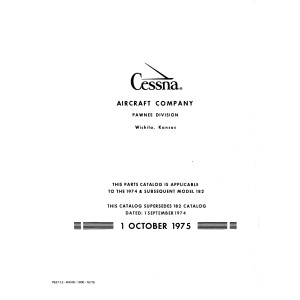 Cessna 182 and Skylane Parts Catalog 1974 - 1976 Cessna 182 and Skylane Parts Catalog 1974 - 1976