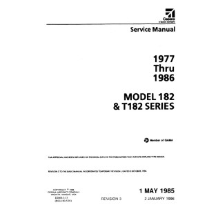 Cessna 182 and T182 Series Service Repair Manual 1977 thru 1986 Revised 1996