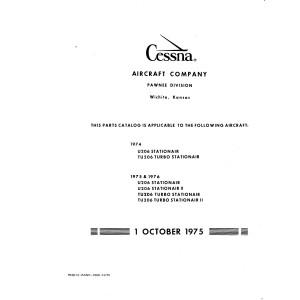 Cessna 206 Series Parts Catalog 1974 thru 1976