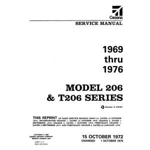 Cessna 206 and T206 Series Service Repair Manual 1969 thru 1976