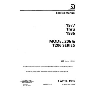 Cessna 206 and T206 Series Service Repair Manual 1977 thru 1986 Revised 1996
