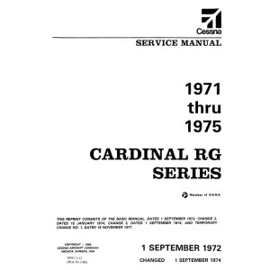 Cessna Cardinal RG Series Service Repair Manual 1971 thru 1975
