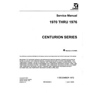Cessna Centurion Series Service Repair Manual 1970 thru 1976 Revised 2004