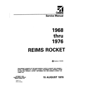 Cessna Reims Rocket Service Maintenance Manual 1968 thru 1976