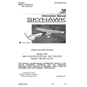 Cessna 172R Skyhawk NAV III Avionics Option -GFC 700 AFCS Pilots Operating Handbook 2007 Cessna 172R Skyhawk NAV III Avionics Option -GFC 700 AFCS Pilots Operating Handbook 2007