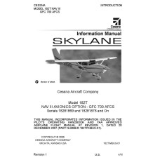 Cessna 182T Skylane NAV III GFC 700 AFCS Pilots Operating Handbook 2006 - 2007