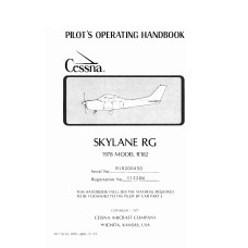 Cessna R182 Skylane RG Pilot's Operating Handbook 1978