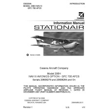 Cessna 206H NAV III Avionics Option - GFC 700 AFCS Pilots Operating Handbook 2006 - 2007