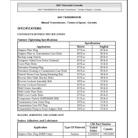 Chevrolet Corvette Tremec 6-Speed Transmission Manual 2007