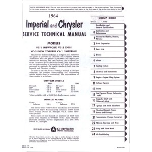 Chrysler VC-1 Newport, VC-2 300 Shop Service Repair Manual 1964 Chrysler VC-1 Newport, VC-2 300 Shop Service Repair Manual 1964
