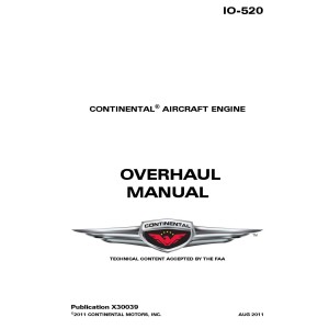 Continental IO-520 Aircraft Engine Overhaul Manual 2011 Continental IO-520 Aircraft Engine Overhaul Manual 2011