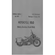 Harley Davidson Solo WW2 Model WLA Service Technical Manual 1943