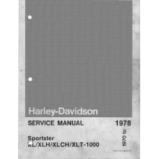 Harley Davidson Sportster XL, XLF, XLCH, XLT-1000 Service Manual 1970 to 1978