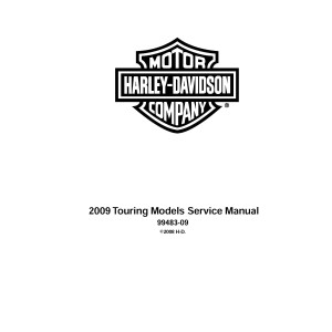 Harley Davidson Touring Models Shop Service Repair Manual 2009