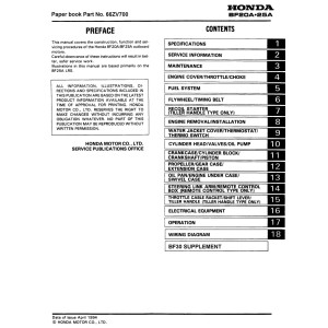 Honda BF20A, BF25A Outboard Shop Service Repair Manual