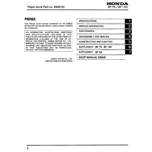 Honda BF75, BF100 Outboard Shop Service Repair Manual Honda BF75, BF100 Outboard Shop Service Repair Manual