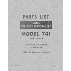 Indian Military Motorcycle 741 Parts Manual 1943 Indian Military Motorcycle 741 Parts Manual 1943