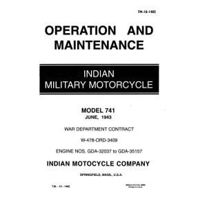 Indian Military Motorcycle 741 Operation and Maintenance Manual 1943