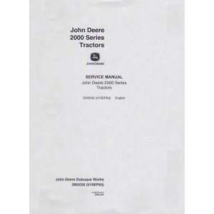 John Deere 2000 Series Tractors Technical Service Manual