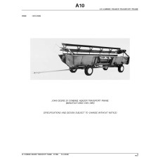 John Deere 25 Combine Header Transport Frame Parts Manual