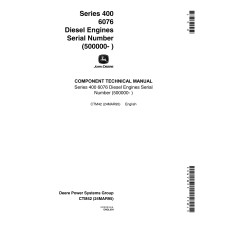 John Deere Series 400 6076 Diesel Engines Service Technical Manual