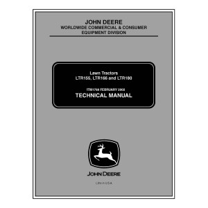 John Deere LTR155, LTR166 and LTR180 Lawn Tractors Service Technical Manual