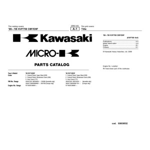 Kawasaki KVF750 D8F/D9F Motorcycle Parts Manual 2008 - 2009