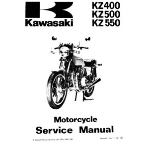 Kawasaki KZ400, KZ500 and KZ550 Motorcycle Service Workshop Manual 1979 - 1981