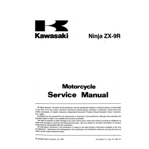 Kawasaki Ninja ZX-9R Motorcycle Service Repair Workshop Manual 1997