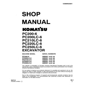 Komatsu PC200-6, PC200LC-6, PC210LC-6, PC220LC-6 and PC250LC-6 Excavator Shop Manual