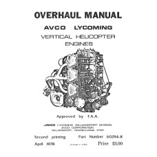 Lycoming Vertical Helicopter Engines 60294-8-3 Overhaul Manual 1978 - 2001