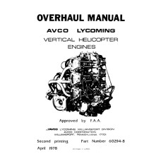Lycoming Vertical Helicopter Engines 60294-8 Overhaul Manual 1978
