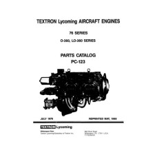 Lycoming 76 Series O-360, LO-360 Series Aircraft Engines PC-123 Parts Catalog 1978
