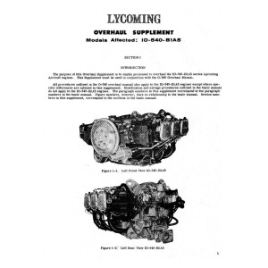 Lycoming IO-540-B1A5 Overhaul Manual Supplement