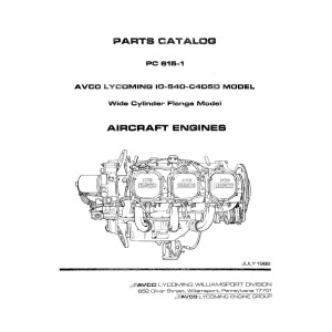 Lycoming IO-540-C4D5D Model WCF PC-615-1 Parts Catalog 1982