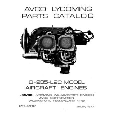 Lycoming O-235-L2C Aircraft Engines PC-202 Parts Catalog 1977