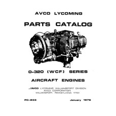 Lycoming O-320 Series Wide Cylinder Flange Model PC-203 Aircraft Engines Parts Catalog 1976