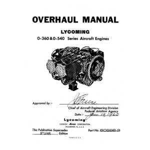 Lycoming O-360 and O-540 Series Aircraft Engines 60298-3 Overhaul Manual
