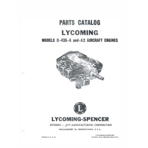 Lycoming O-435-A and A2 Aircraft Engines Parts Catalog